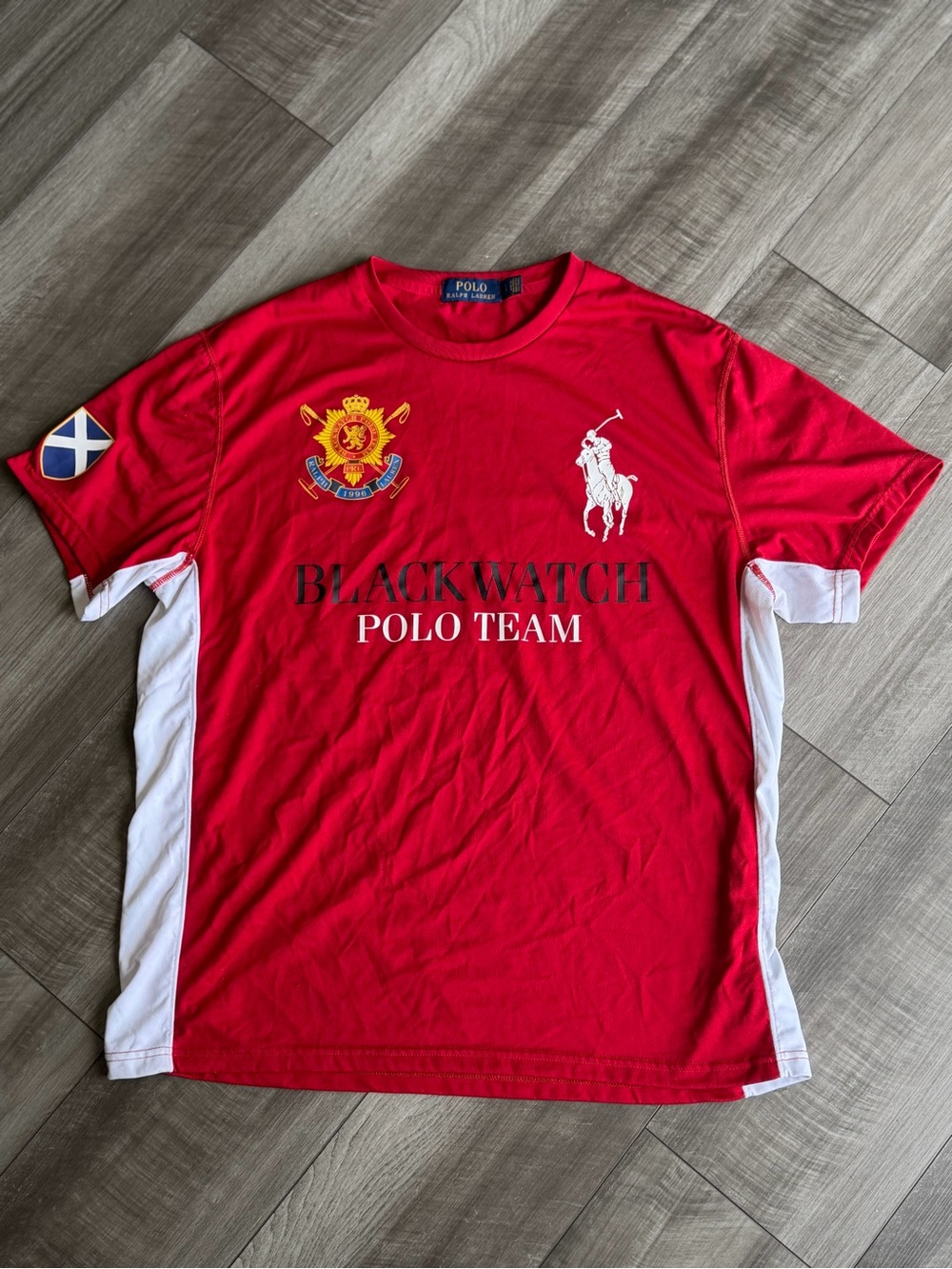 Polo Ralph Lauren Blackwatch Polo Team T Shirt Res White Big Pony Mens Sz Large